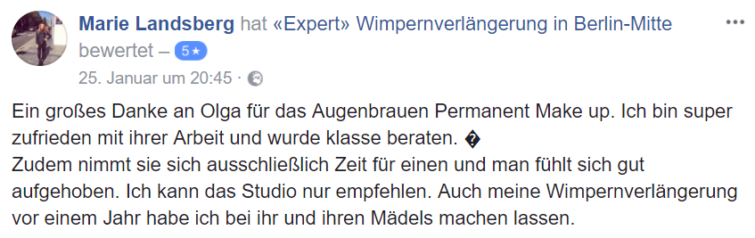Bewertung für Microblading von Nancy bei Google Bewertung für Microblading von Nancy bei Google